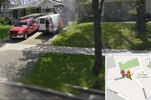 house_on_fire Google street view captures burning van. Click on Image for large view.