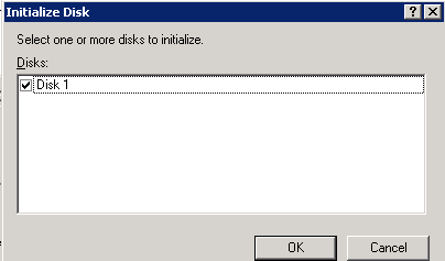 Select disk to initialize - Figure 3.